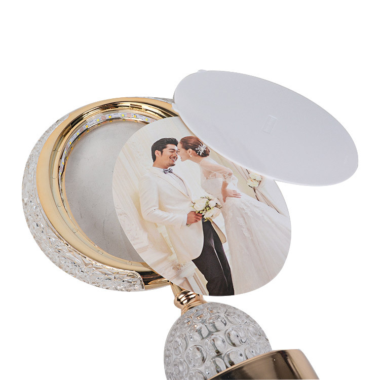 Oval Fotoğraflı Lamba | 3 Renk Işıklı, Kristal Tasarımlı Hediye