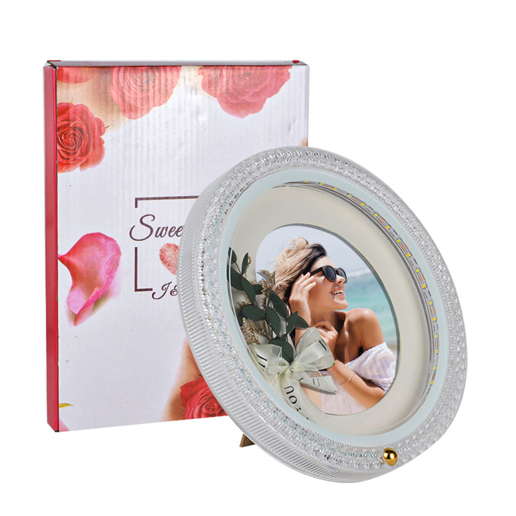 Işıklı Çiçek Buketi Fotoğraf Çerçevesi | 3 Renk LED'li Romantik Hediye